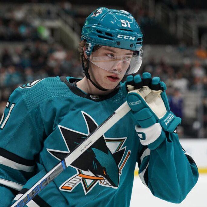 Arizona Coyotes v San Jose Sharks SAN JOSE, CA - APRIL 7:  against the Arizona Coyotes at SAP Center on April 7, 2024 in San Jose, California. (Photo by Kavin Mistry/NHLI via Getty Images)
