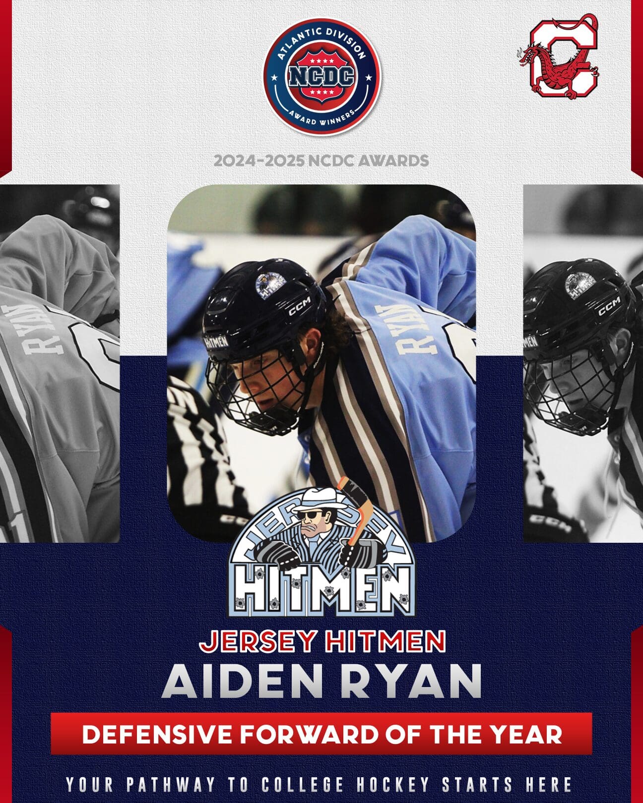 NCDC 2024-25 Awards: Jersey Hitmen's Aiden Ryan Named Atlantic