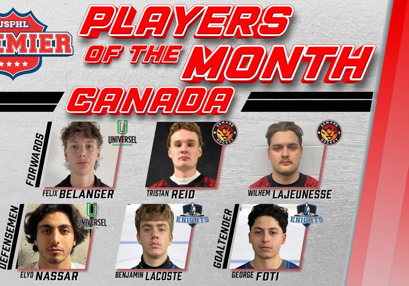USPHL Premier Canada Division Players Of The Month: January 2025