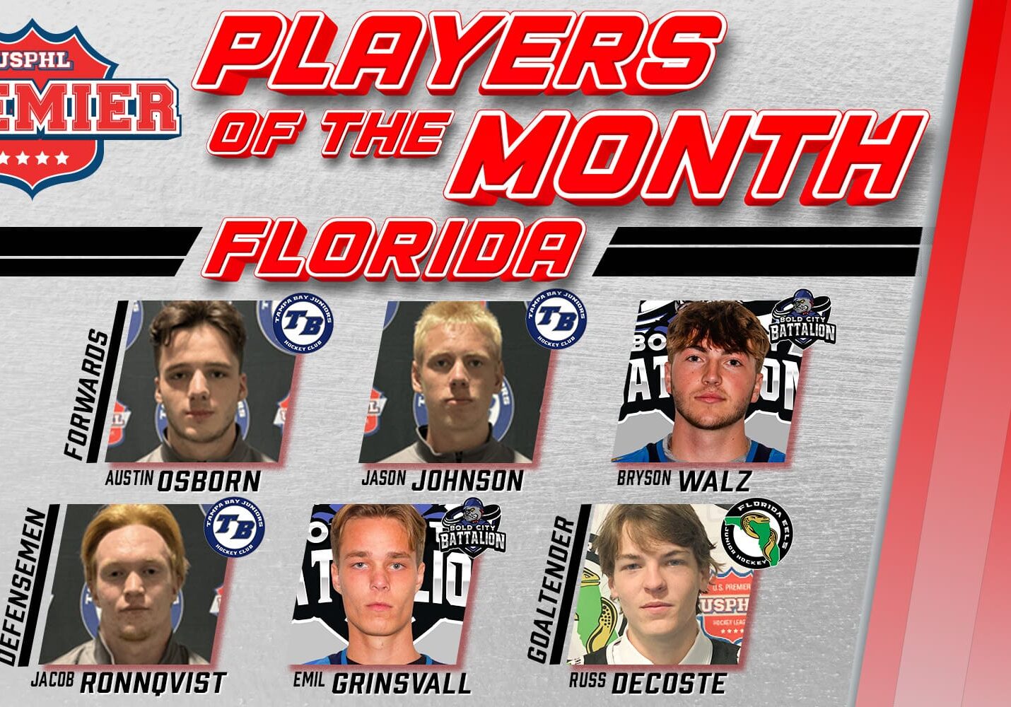 USPHL Premier Florida Division Players Of The Month: December 2024