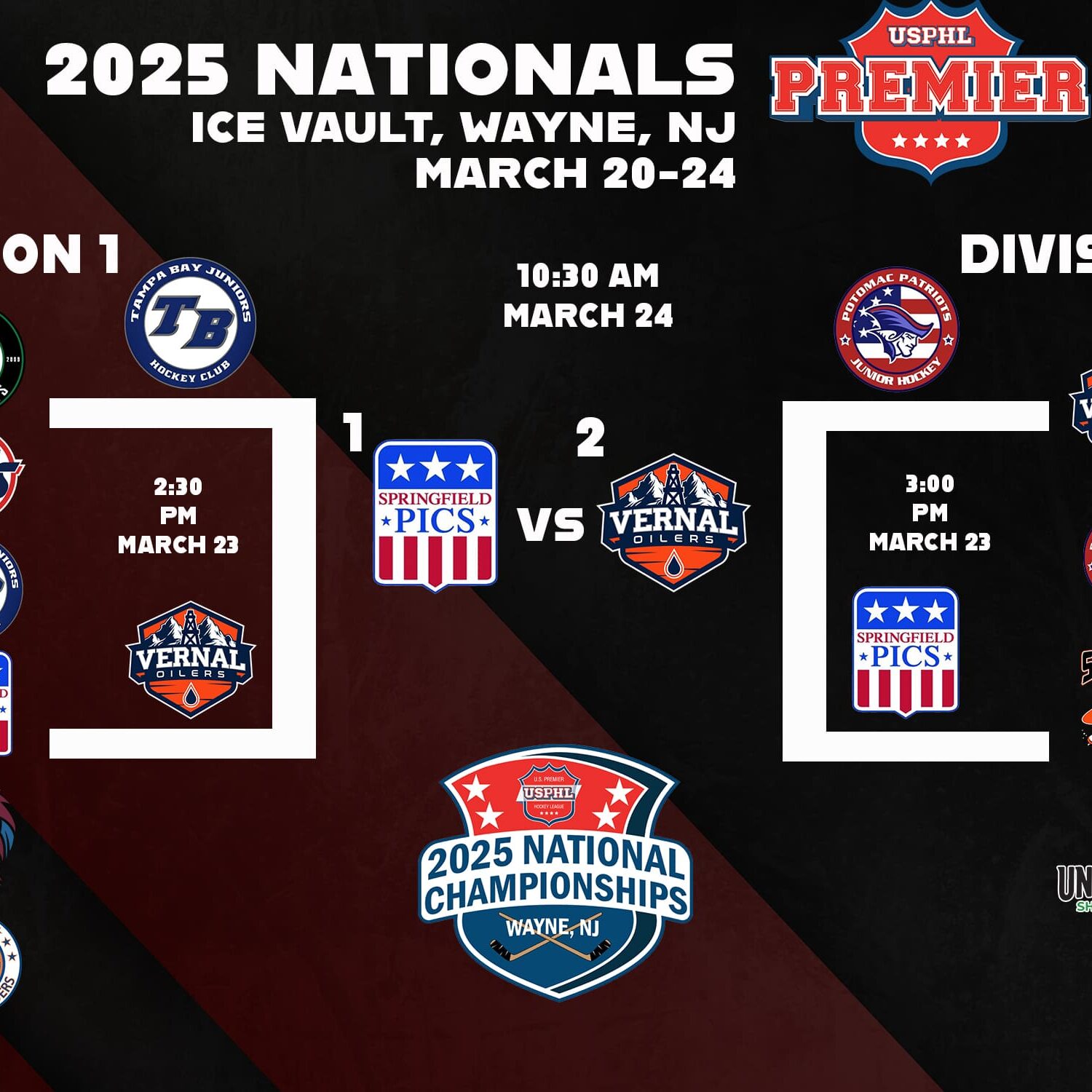 USPHL Premier National Championships Set For Monday Between Springfield Pics and Vernal Oilers